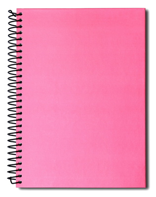 Cuaderno de espiral con cubierta rosa